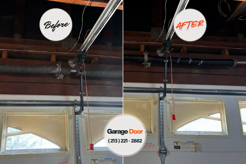Before and after: garage door repair Wanaque, NJ